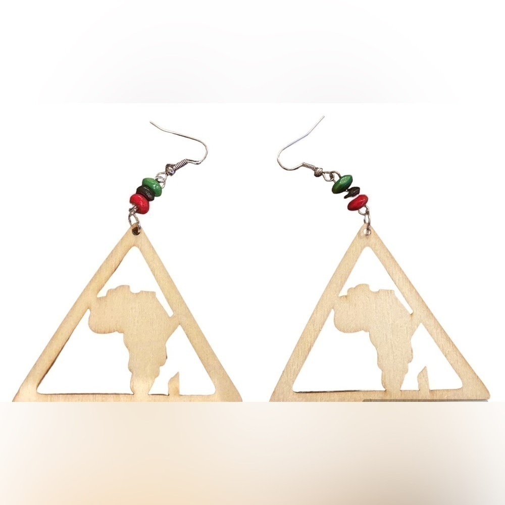 Africa pyramid dangle earrings